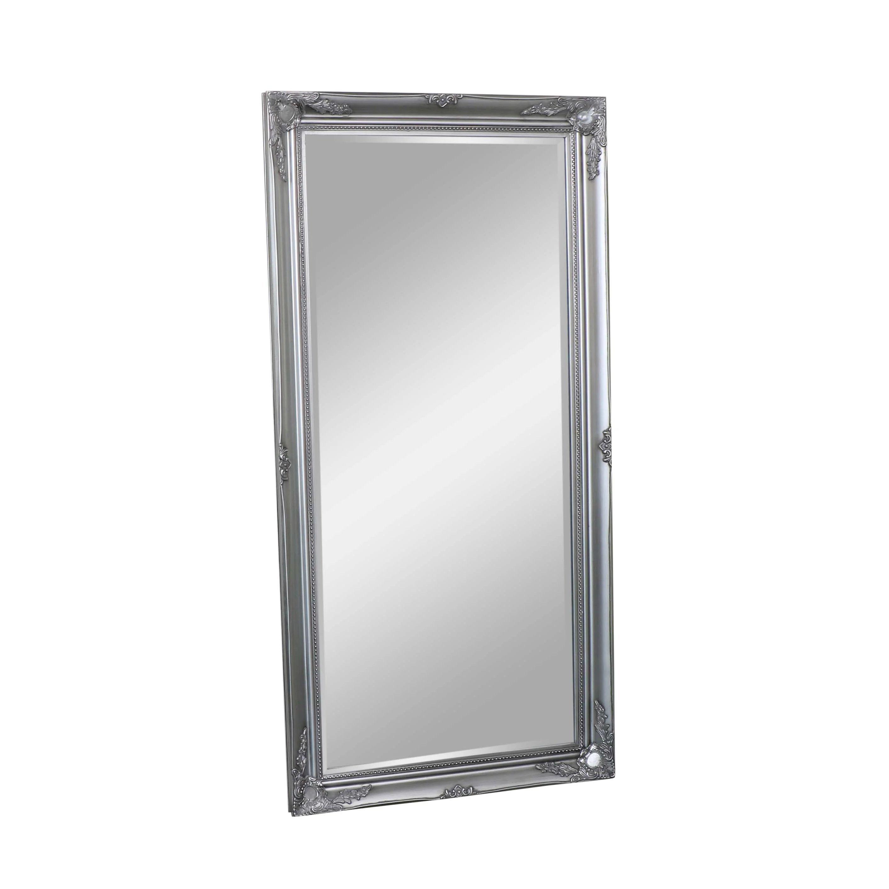 Large Ornate Silver Wall / Floor / Leaner Mirror 158cm X 78cm